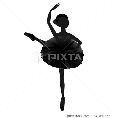 Silhouette illustration of a dancer, an image of a ballerina dancing Kitri from the ballet "Don Quixote" 131091636