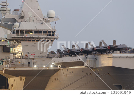 British aircraft carrier HMS Prince of Wales docked at Tokyo International Cruise Terminal British aircraft carrier HMS Prince of Wales docked at Tokyo International Cruise Terminal 131091949