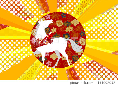 Horse New Year's card zodiac background 131092052