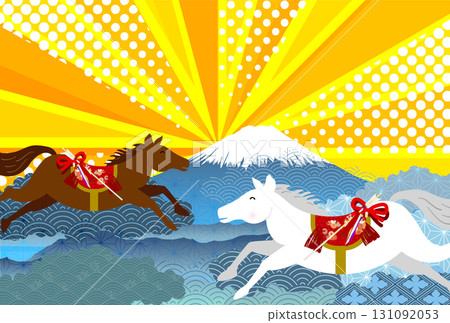 Horse New Year's card zodiac background 131092053