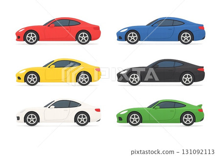 Set of 6 sports car illustrations 131092113