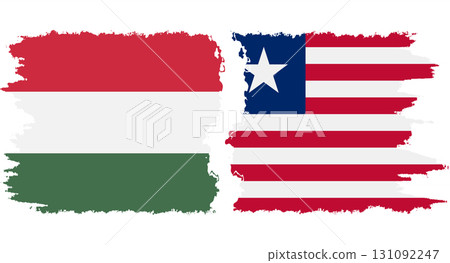 Liberia and Hungary grunge flags connection vector Liberia and Hungary grunge flags connection vector 131092247