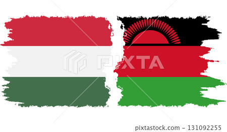 Malawi and Hungary grunge flags connection vector Malawi and Hungary grunge flags connection vector 131092255