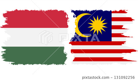 Malaysia and Hungary grunge flags connection vector Malaysia and Hungary grunge flags connection vector 131092256