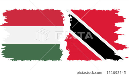 Trinidad and Tobago and Hungary grunge flags connection vector Trinidad and Tobago and Hungary grunge flags connection vector 131092345