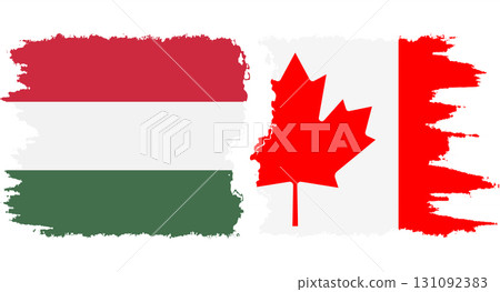 Canada and Hungary grunge flags connection vector Canada and Hungary grunge flags connection vector 131092383