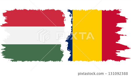 Chad and Hungary grunge flags connection vector 131092388