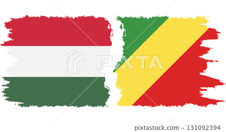 Congo-Brazzaville and Hungary grunge flags connection vector Congo-Brazzaville and Hungary grunge flags connection vector 131092394