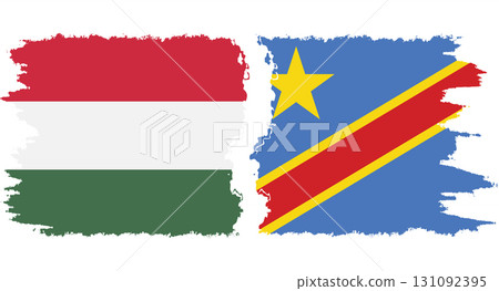 Congo - Kinshasa and Hungary grunge flags connection vector Congo - Kinshasa and Hungary grunge flags connection vector 131092395