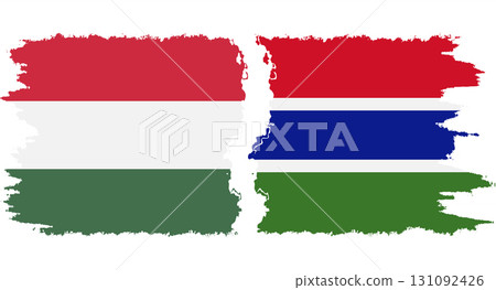 Gambia and Hungary grunge flags connection vector Gambia and Hungary grunge flags connection vector 131092426