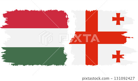 Georgia and Hungary grunge flags connection vector Georgia and Hungary grunge flags connection vector 131092427