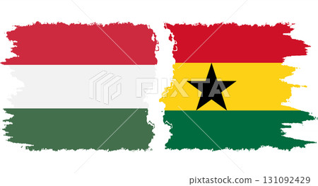 Ghana and Hungary grunge flags connection vector 131092429