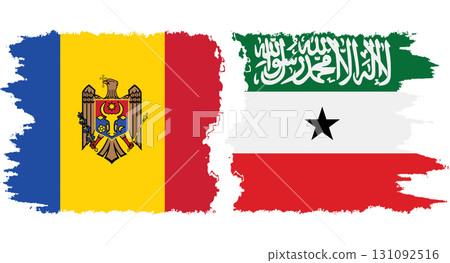 Somaliland and Moldova grunge flags connection vector 131092516