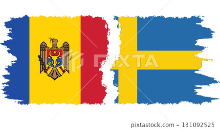Sweden and Moldova grunge flags connection vector Sweden and Moldova grunge flags connection vector 131092525