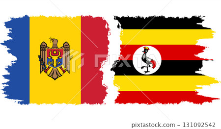 Uganda and Moldova grunge flags connection vector Uganda and Moldova grunge flags connection vector 131092542