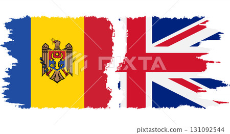 UK and Moldova grunge flags connection vector 131092544
