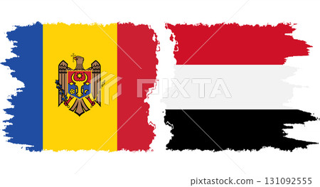 Yemen and Moldova grunge flags connection vector Yemen and Moldova grunge flags connection vector 131092555