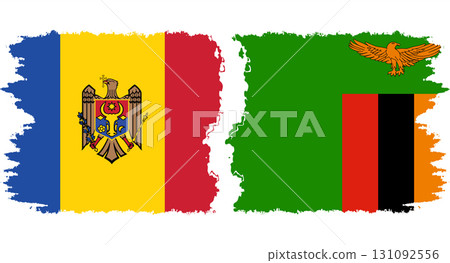 Zambia and Moldova grunge flags connection vector Zambia and Moldova grunge flags connection vector 131092556