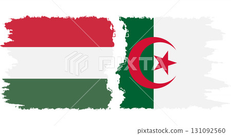 Algeria and Hungary grunge flags connection vector Algeria and Hungary grunge flags connection vector 131092560