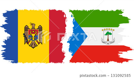 Equatorial Guinea and Moldova grunge flags connection vector 131092585