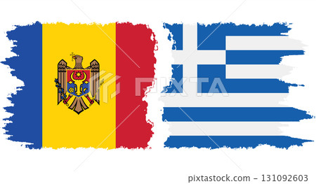 Greece and Moldova grunge flags connection vector Greece and Moldova grunge flags connection vector 131092603
