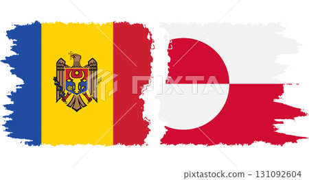 Greenland and Moldova grunge flags connection vector Greenland and Moldova grunge flags connection vector 131092604