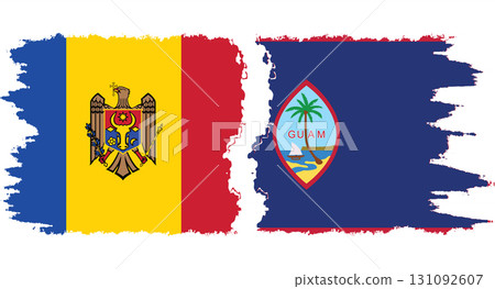 Guam and Moldova grunge flags connection vector Guam and Moldova grunge flags connection vector 131092607