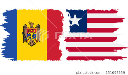 Liberia and Moldova grunge flags connection vector Liberia and Moldova grunge flags connection vector 131092639