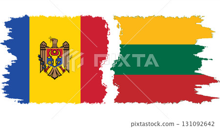 Lithuania and Moldova grunge flags connection vector 131092642