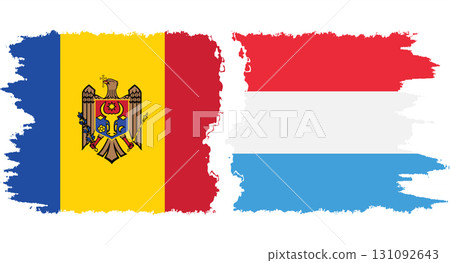 Luxembourg and Moldova grunge flags connection vector 131092643