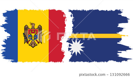 Nauru and Moldova grunge flags connection vector 131092666