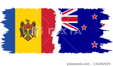 New Zealand and Moldova grunge flags connection vector New Zealand and Moldova grunge flags connection vector 131092670
