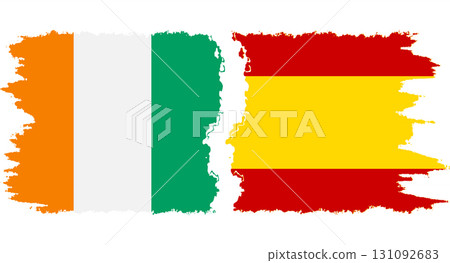 Spain and Ivory Coast grunge flags connection vector Spain and Ivory Coast grunge flags connection vector 131092683