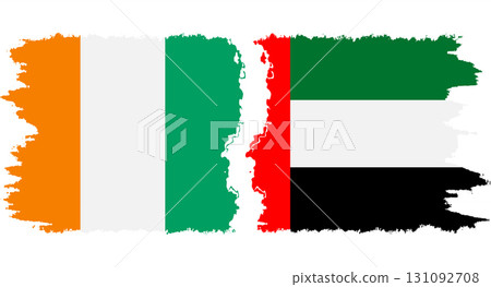 United Arab Emirates and Ivory Coast grunge flags connection vector United Arab Emirates and Ivory Coast grunge flags connection vector 131092708