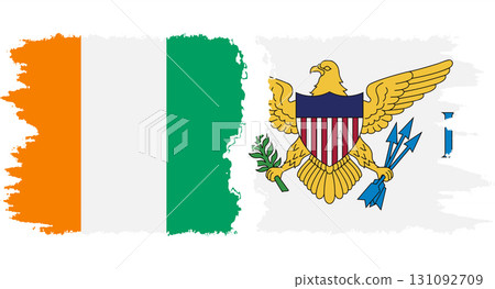 United States Virgin Islands and Ivory Coast grunge flags connection vector United States Virgin Islands and Ivory Coast grunge flags connection vector 131092709