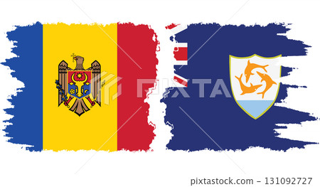 Anguilla and Moldova grunge flags connection vector 131092727