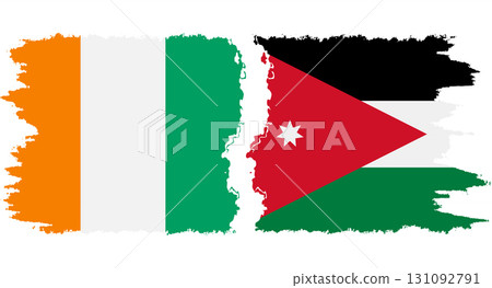 Jordan and Ivory Coast grunge flags connection vector Jordan and Ivory Coast grunge flags connection vector 131092791