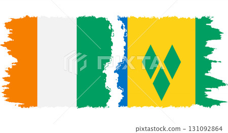 Saint Vincent and the Grenadines and Ivory Coast grunge flags connection Saint Vincent and the Grenadines and Ivory Coast grunge flags connection 131092864