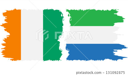 Sierra Leone and Ivory Coast grunge flags connection vector Sierra Leone and Ivory Coast grunge flags connection vector 131092875