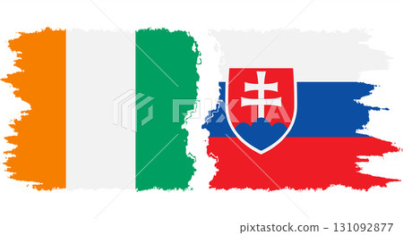 Slovakia and Ivory Coast grunge flags connection vector 131092877