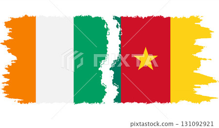 Cameroon and Ivory Coast grunge flags connection vector Cameroon and Ivory Coast grunge flags connection vector 131092921