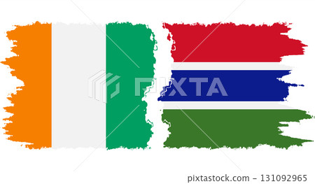 Gambia and Ivory Coast grunge flags connection vector Gambia and Ivory Coast grunge flags connection vector 131092965
