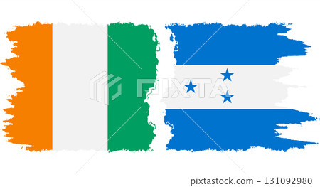 Honduras and Ivory Coast grunge flags connection vector Honduras and Ivory Coast grunge flags connection vector 131092980