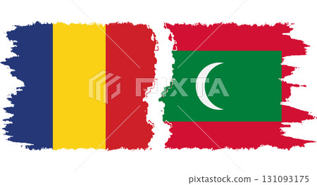Maldives and Romania grunge flags connection vector Maldives and Romania grunge flags connection vector 131093175