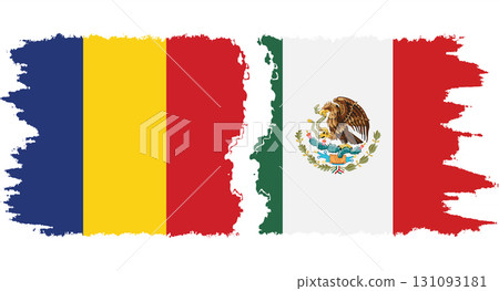 Mexico and Romania grunge flags connection vector Mexico and Romania grunge flags connection vector 131093181