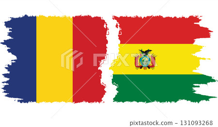 Bolivia and Romania grunge flags connection vector Bolivia and Romania grunge flags connection vector 131093268