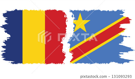 Congo - Kinshasa and Romania grunge flags connection vector Congo - Kinshasa and Romania grunge flags connection vector 131093293