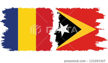 Timor-Leste - East Timor and Romania grunge flags connection vector Timor-Leste - East Timor and Romania grunge flags connection vector 131093307