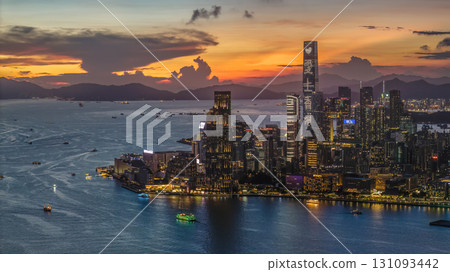 Aug 1 2025 Iconic Hong Kong Skyline from Tsim Sha Tsui Waterfront Aug 1 2025 Iconic Hong Kong Skyline from Tsim Sha Tsui Waterfront 131093442