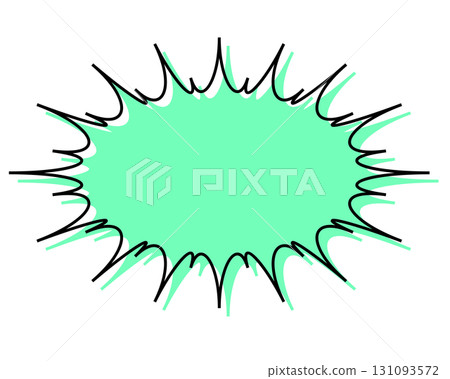A simple, misaligned speech bubble with a long, jagged shape A simple, misaligned speech bubble with a long, jagged shape 131093572